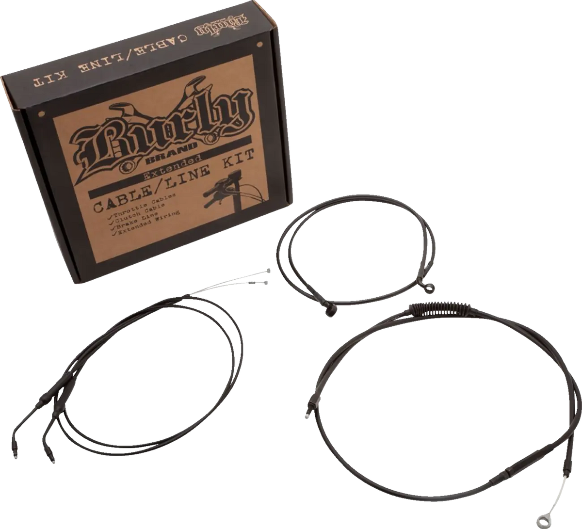 Burly Brand Jail Bar Cable Kit 10" T-Bar for Harley XL 2007-2013