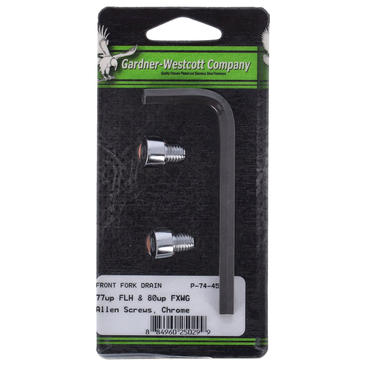Gardner-Westcott fork slider drain screws - Chrome