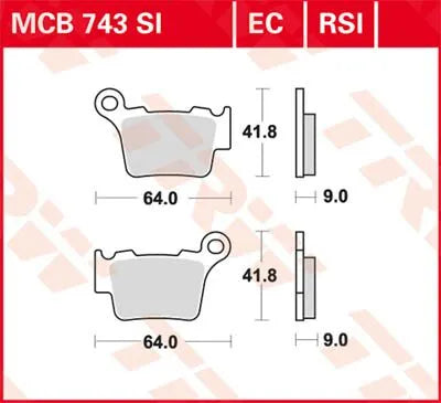 Trw Rsi Series Spiekane Klocki Hamulcowe Off-roadowe Wyścigowe - Tył