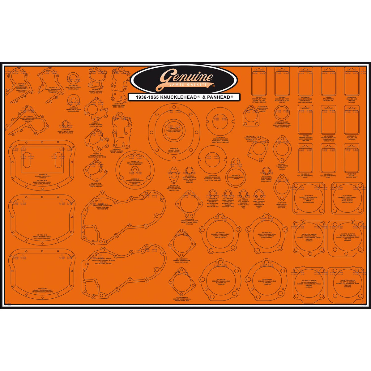 James gasket & seal board - Knuckle & Pan