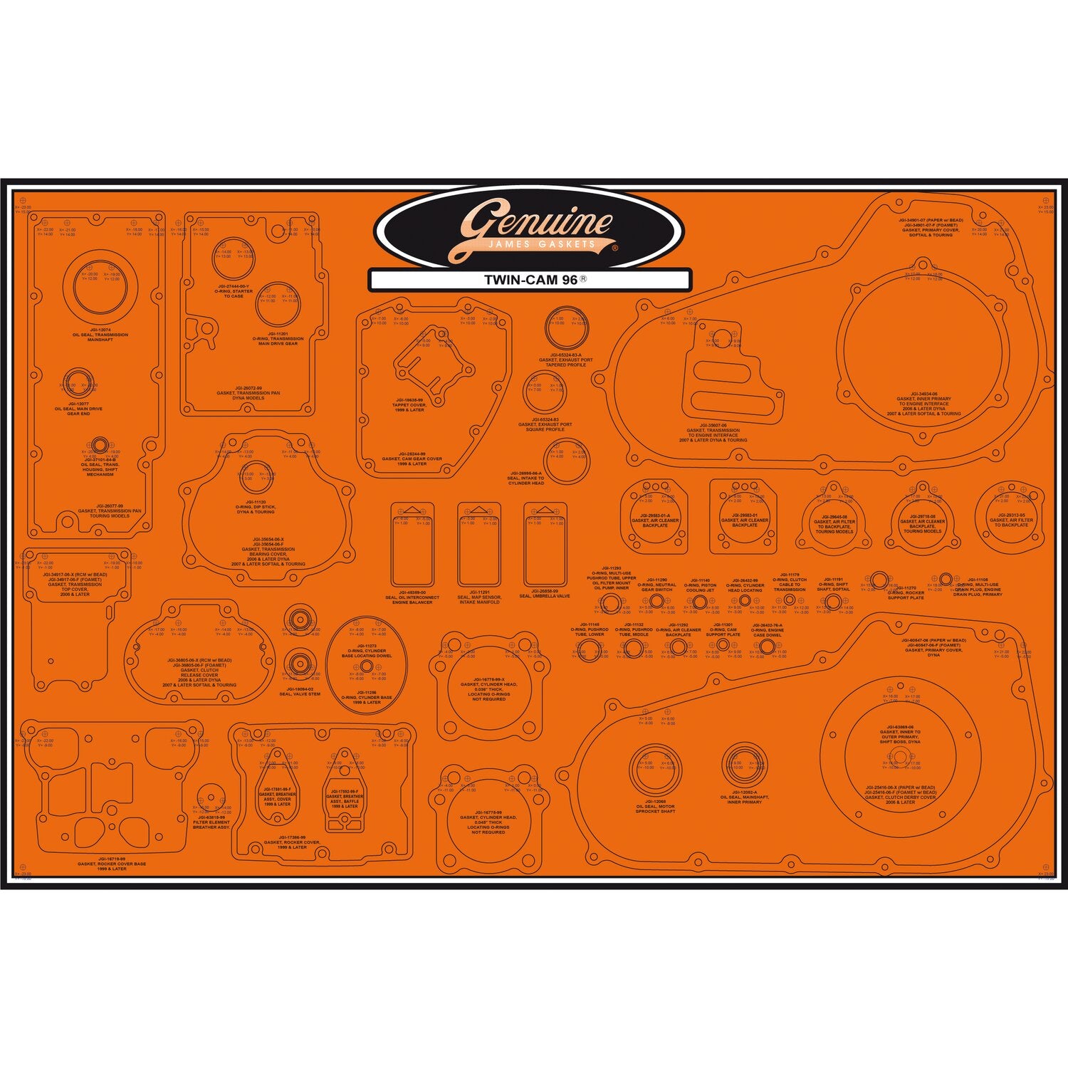 James gasket & seal board - 6-speed Twin Cam