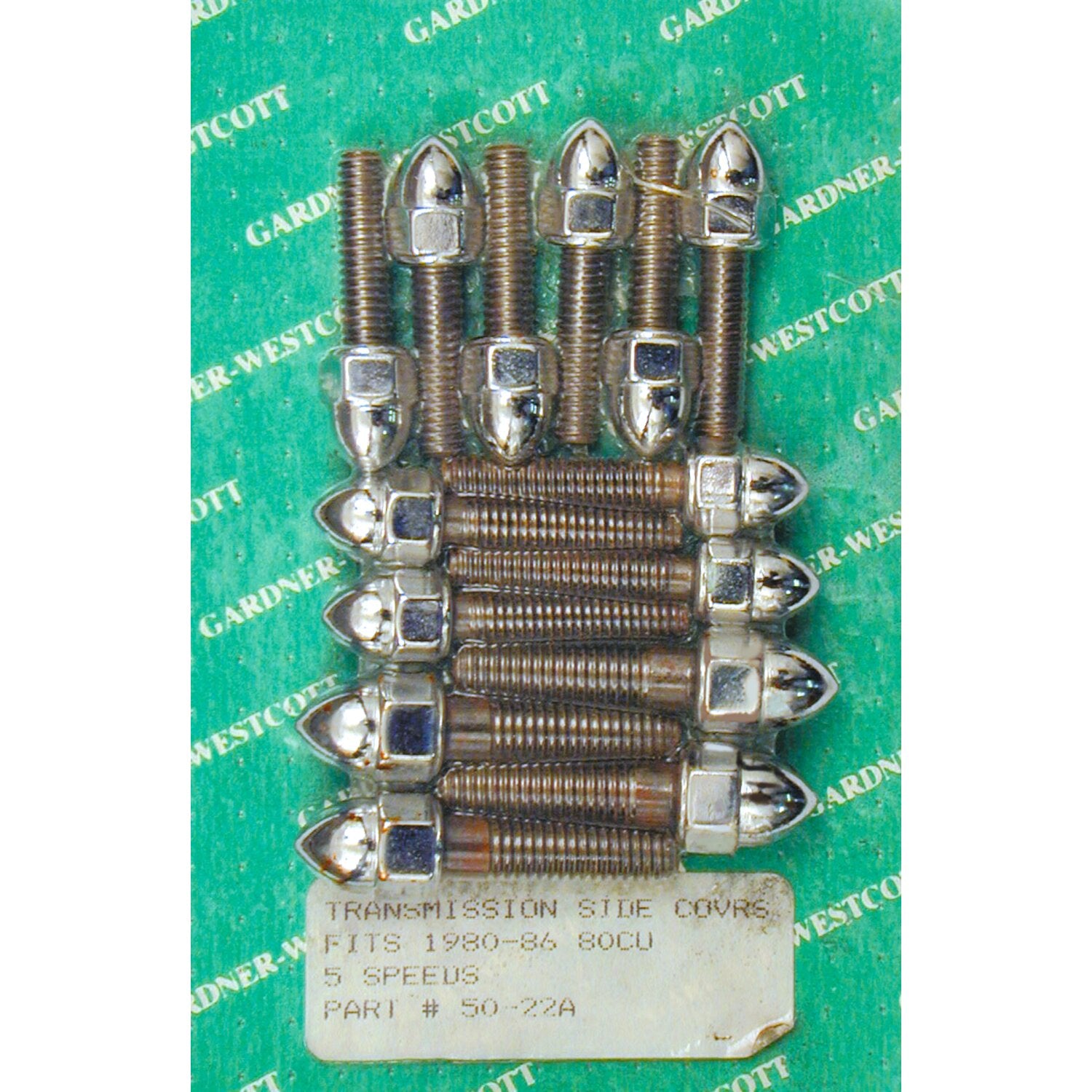 Gardner-Westcott transmission side cover screw kit - Chrome Acorn