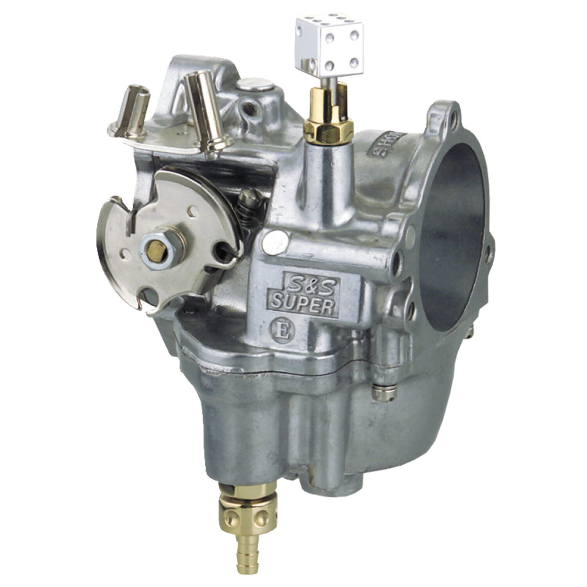 Kustom Tech in-line fuel valve for S&S E/G carb - Brass
