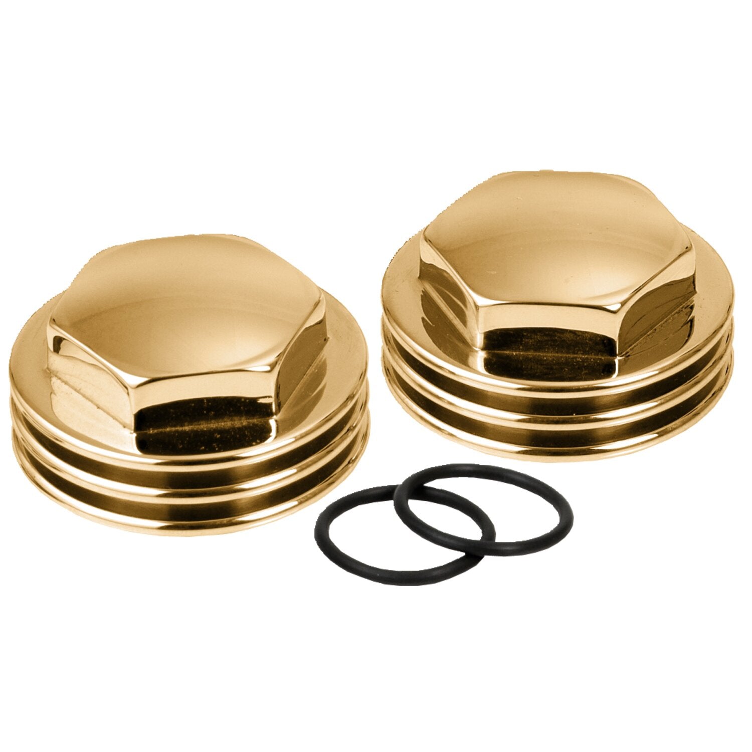Kustom Tech K-Tech Knuckle rocker nuts - Finned polished brass