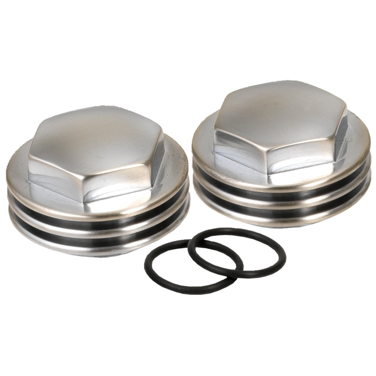 Kustom Tech K-Tech Knuckle rocker nuts - Finned satin chrome finish