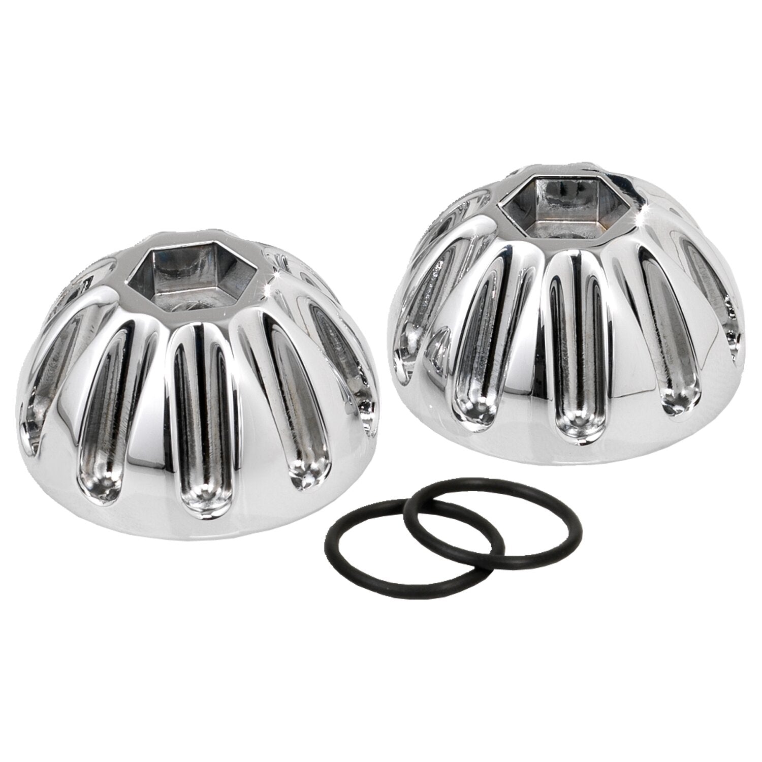 Kustom Tech K-Tech Knuckle rocker nuts - Groove chrome finish