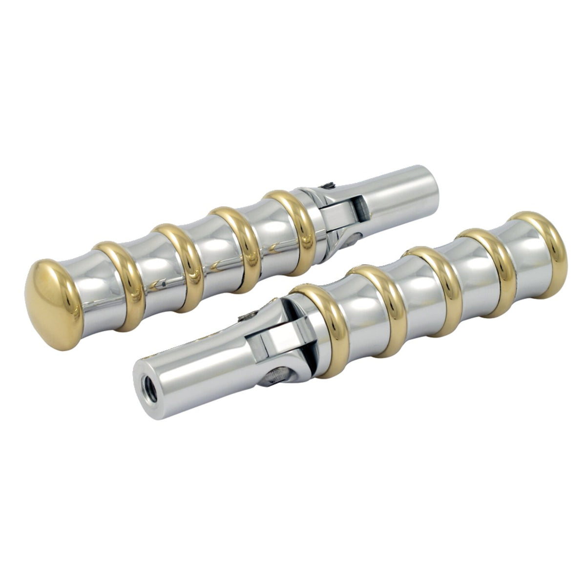 Kustom Tech K-Tech Vintage folding foot pegs - Polished & Brass