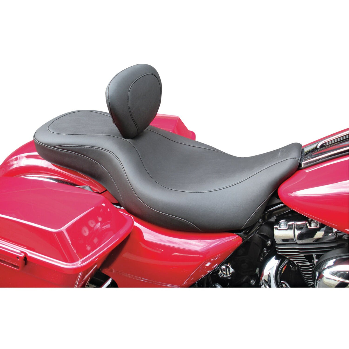 Mustang Wide Tripper 2-up one-piece seat with backrest