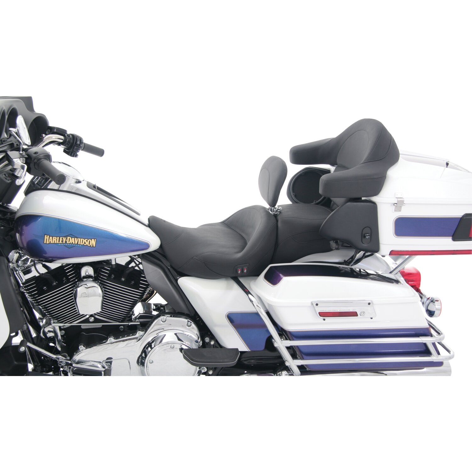 Mustang Super Touring seat - With rider backrest - Heated