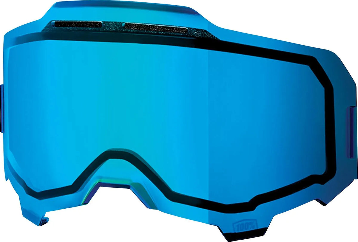 100% Armega Vented Injected Dual Pane Goggle Lens Mirrored Blue