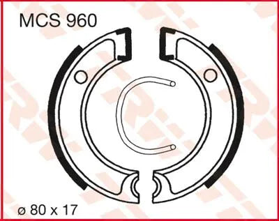 Trw Mcs960 Organiczne Szczęki Hamulcowe Zestaw 80mm - Przód & Tył