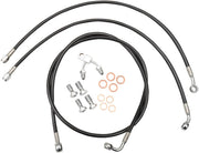 La Choppers Czarny Oplot Przewodu Hamulcowego Zestaw Z ABS