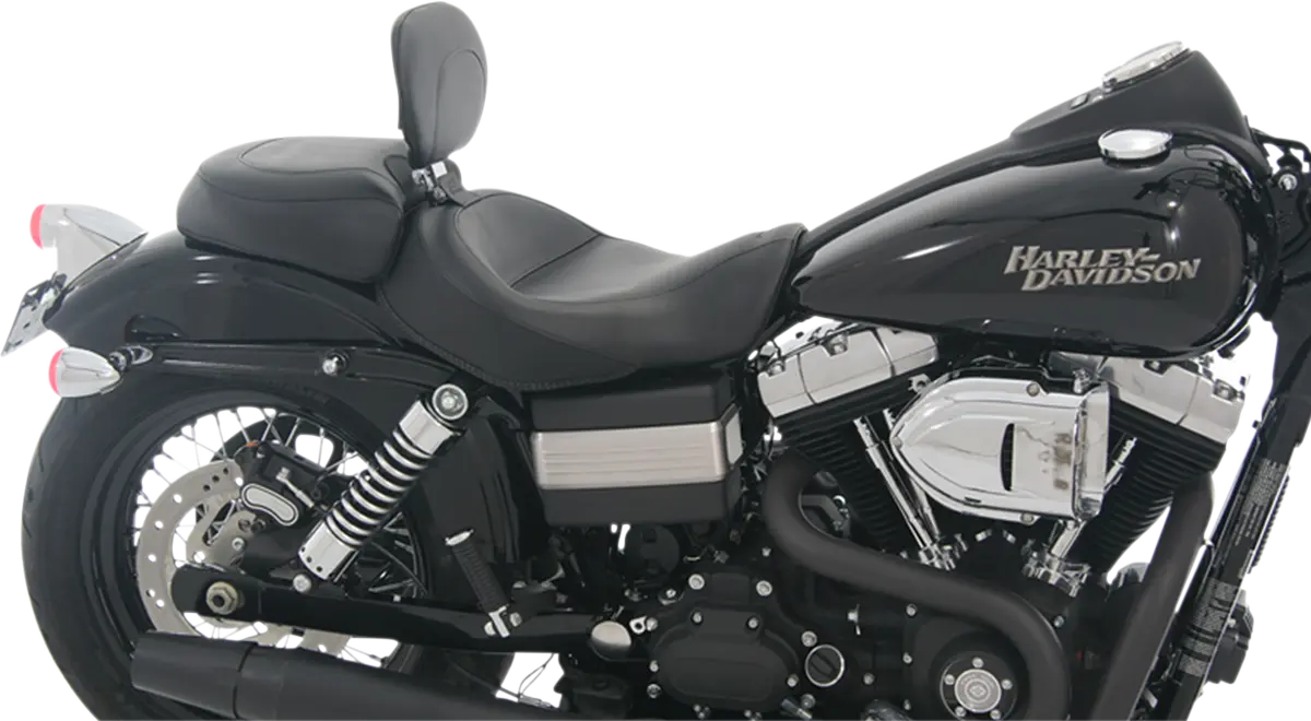 Mustang Wide Solo Seat With Removable Backrest - For Harley Davidson