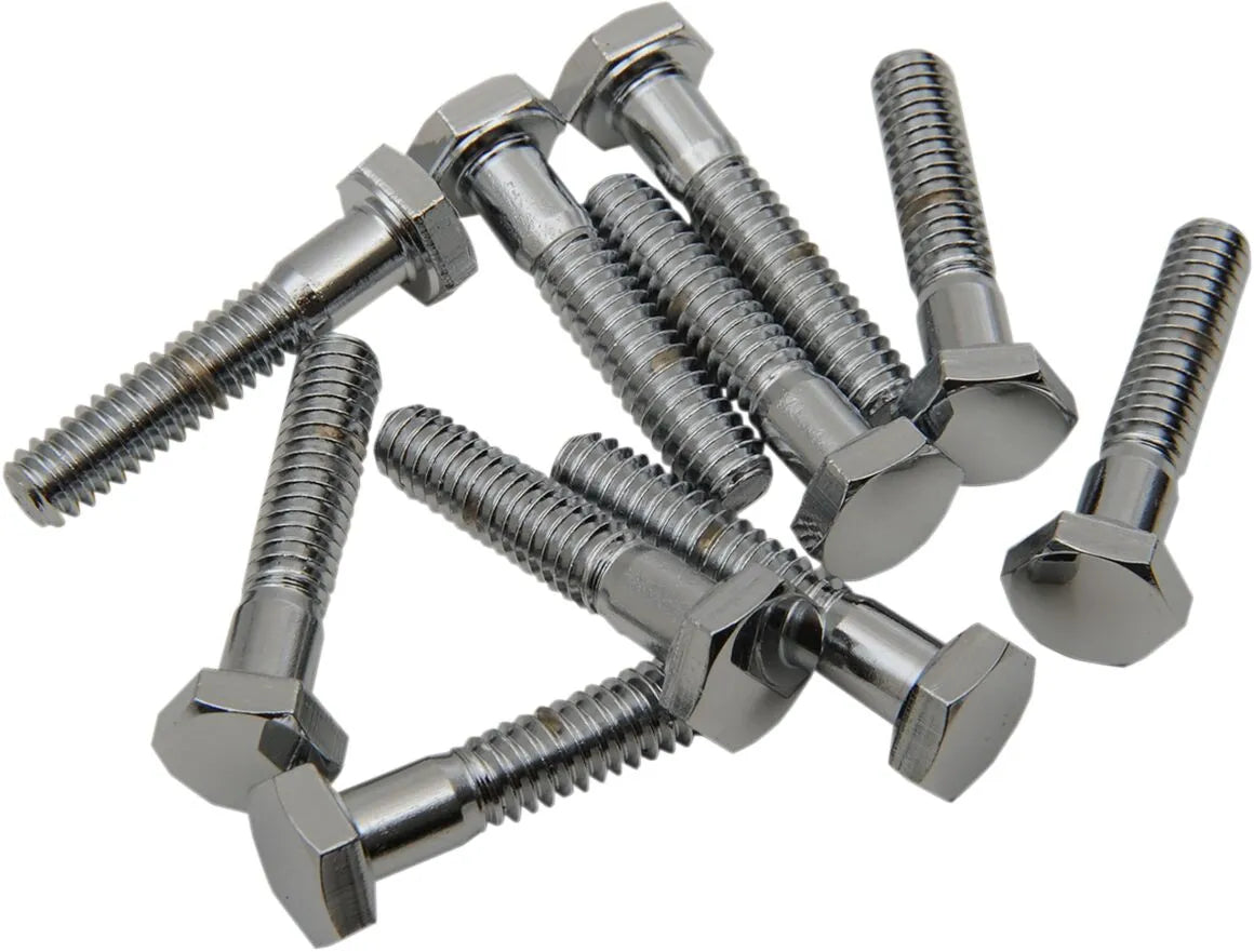 Drag Specialties 1/4"-20 x 1" Chrome Hex-Head Bolts