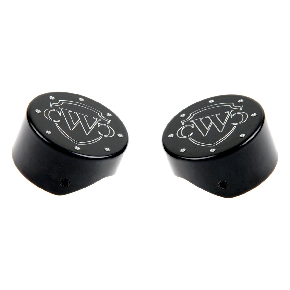 Cult-Werk 2-piece fork tube cap bolt cover kit - Black logo