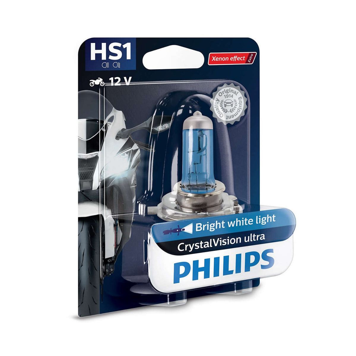 Philips CrystalVision Ultra Moto headlamp bulb HS1