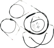 LA CHOPPERS Standard Black Vinyl Handlebar Cable Kit