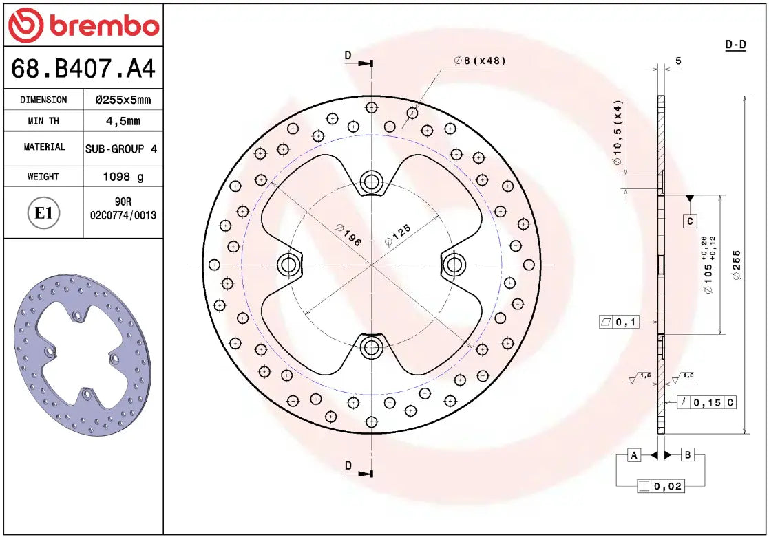 Brembo Serie Oro Fixed Brake Rotor