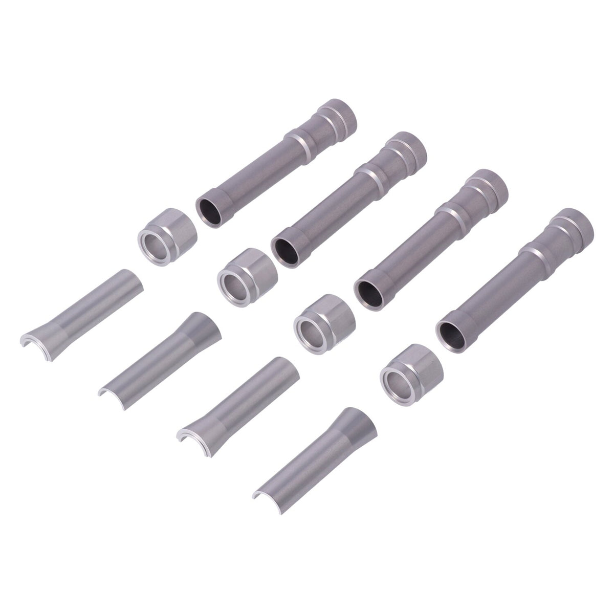 Dippert Shovel aluminum pushrod cover set - Silver