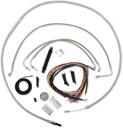 LA Choppers Stainless Braided Cable/Brake Line Kit for 12-14"