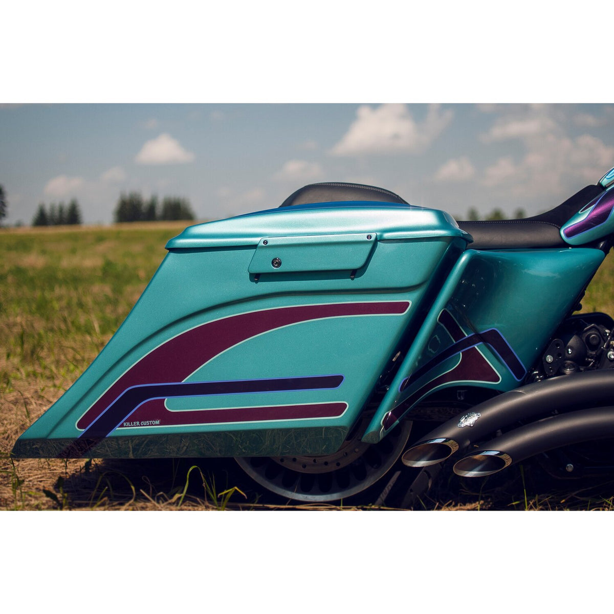Killer Custom 7″ stretch Down extended saddlebags