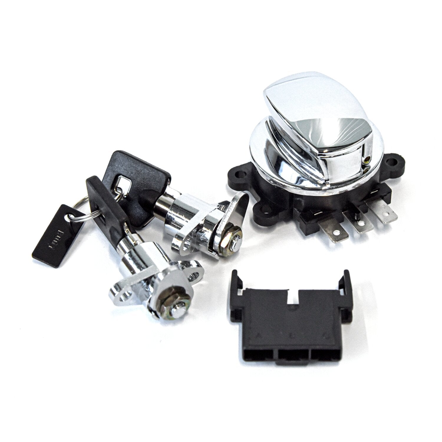 MCS FLHR ignition switch & saddlebag lock kit - Chrome