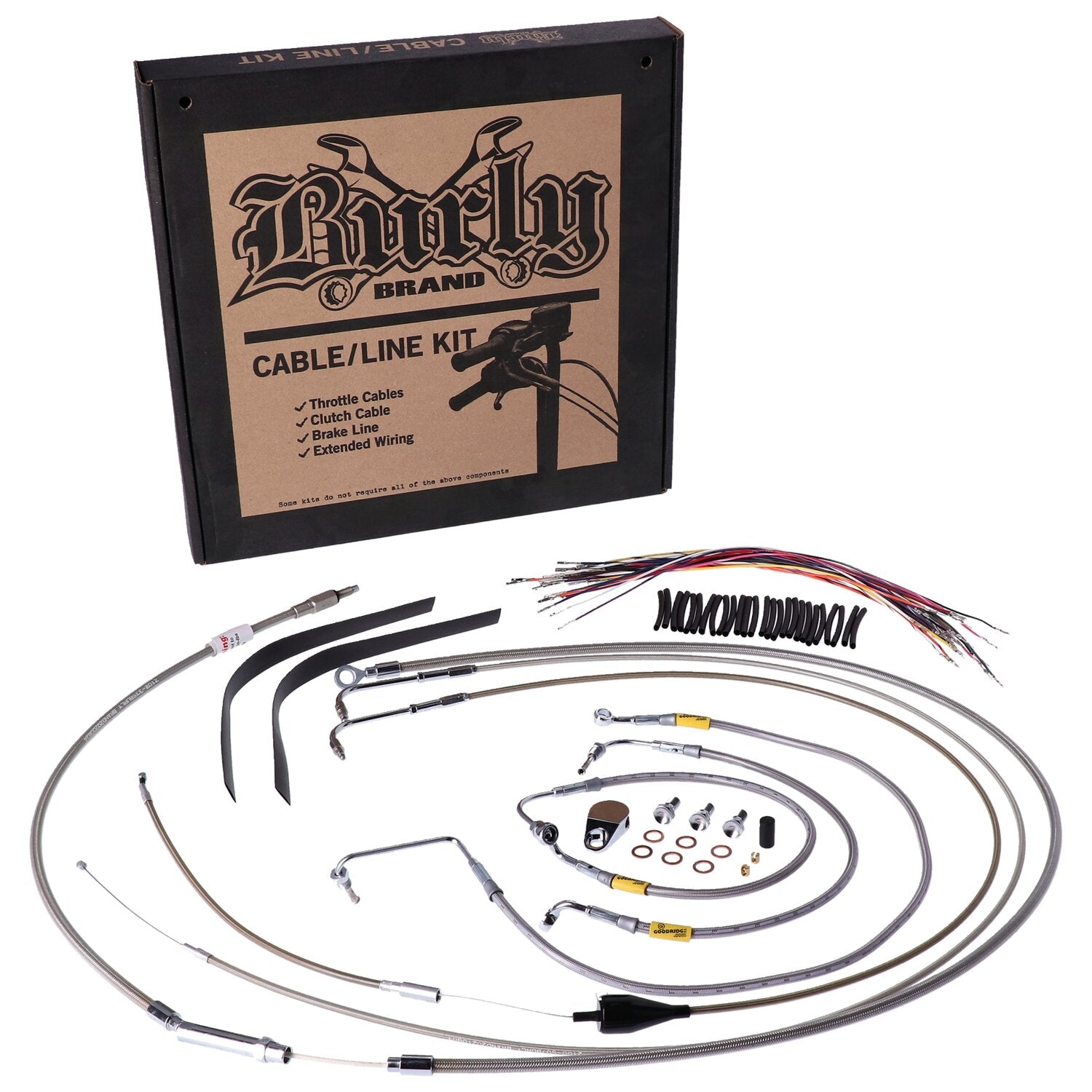 Burly Bagger bar cable/line kit 15"