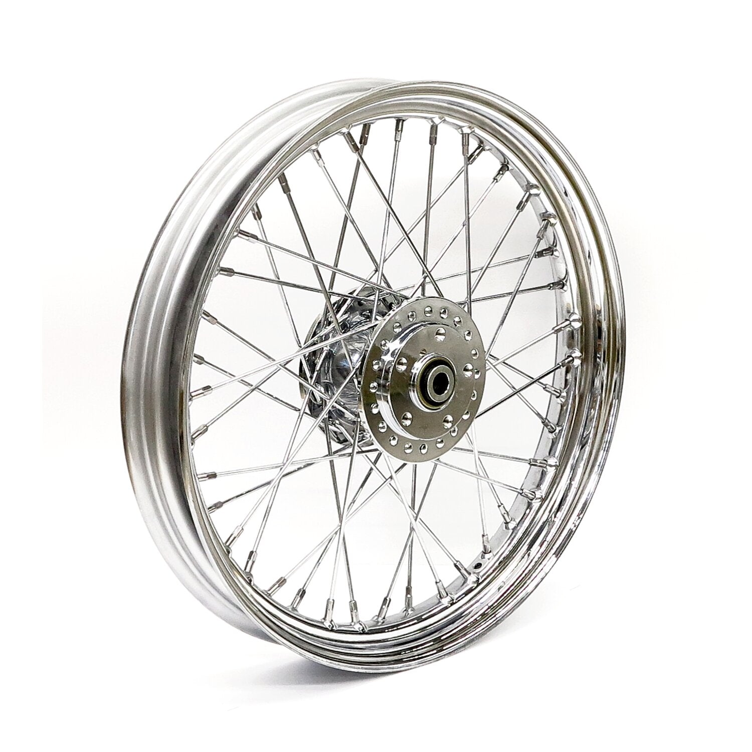 MCS 2.50 x 19 front wheel 40 spokes chrome