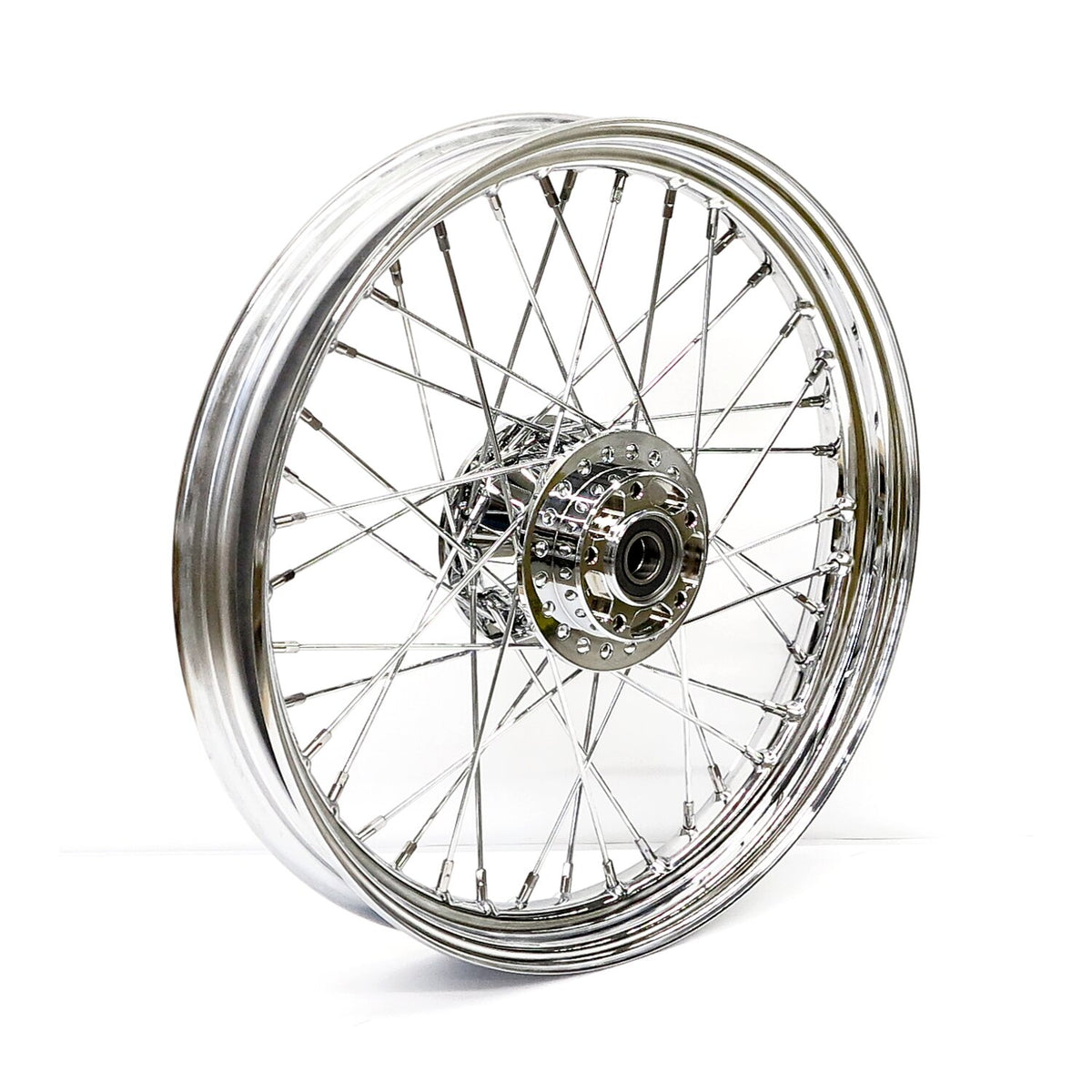 MCS 2.50 x 19 front wheel 40 spokes chrome