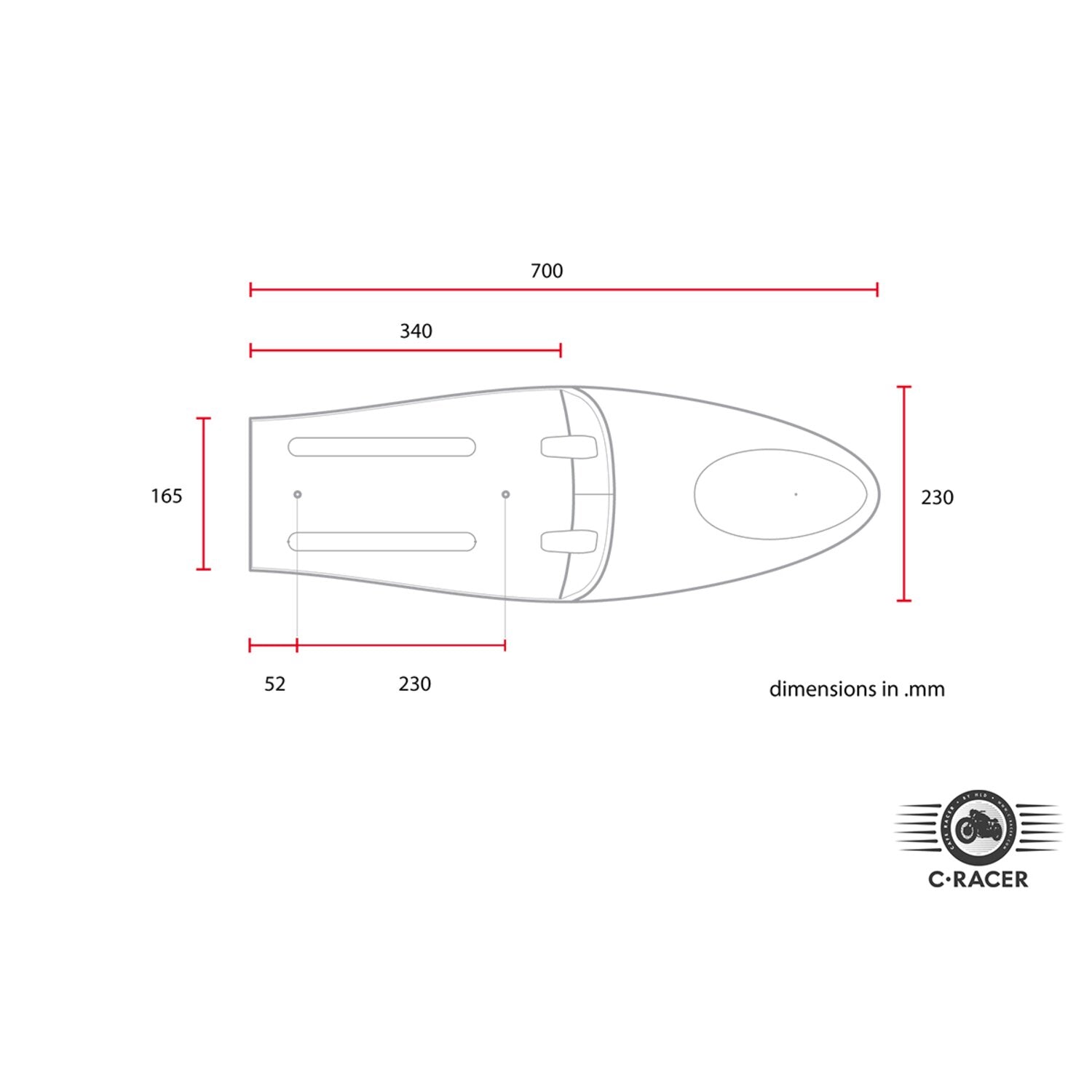 C-Racer universal Long Classic C seat black
