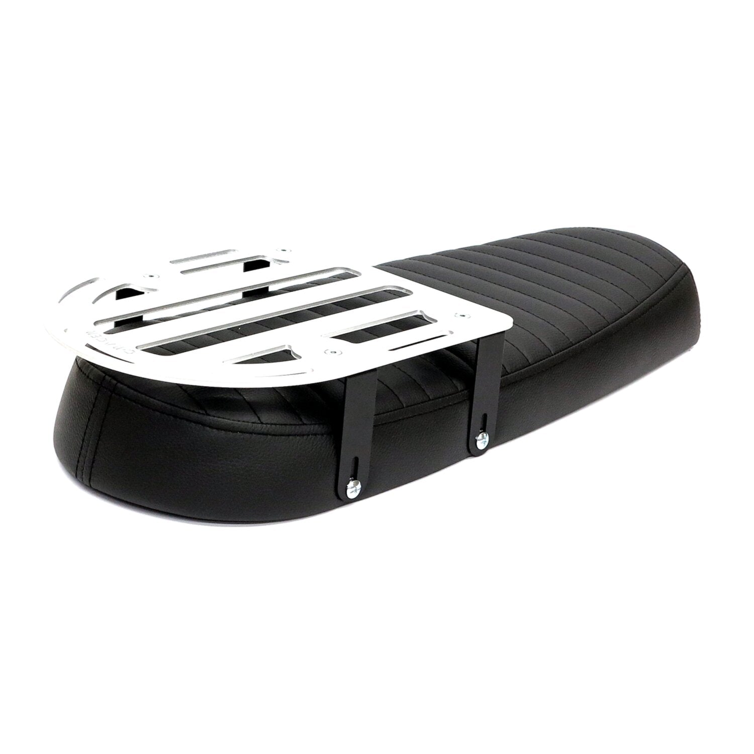 C-Racer Fat Scramsadle scrambler seat - With rack - Black