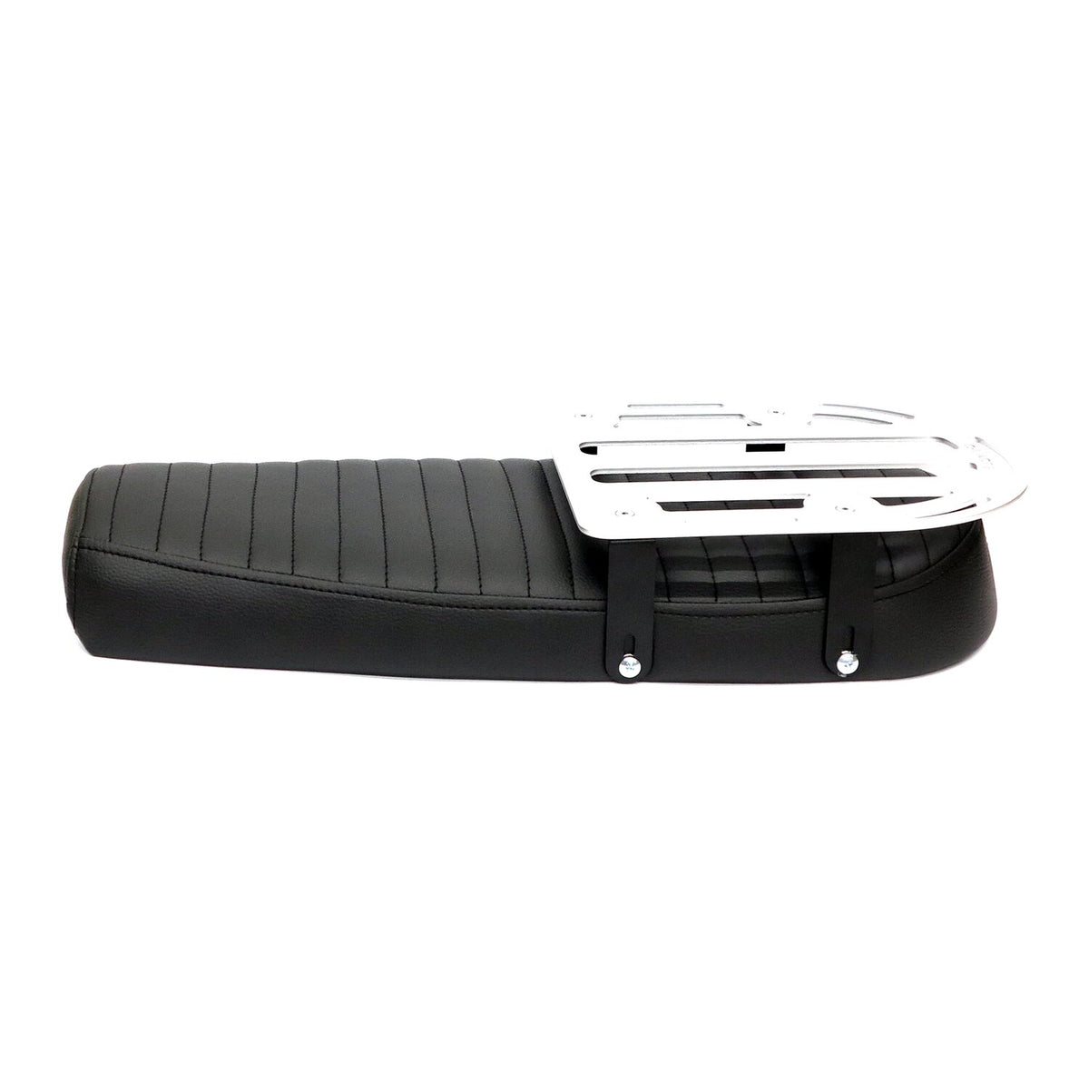 C-Racer Fat Scramsadle scrambler seat - With rack - Black