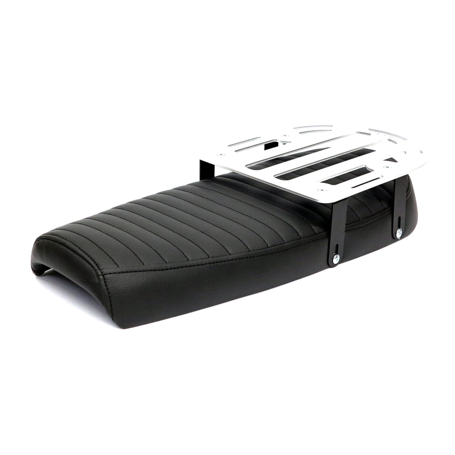 C-Racer Fat Scramsadle scrambler seat - With rack - Black