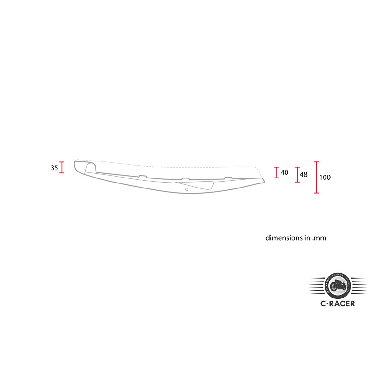 C-Racer SR400/500 Flat Cafe Racer/Scrambler seat dark brown