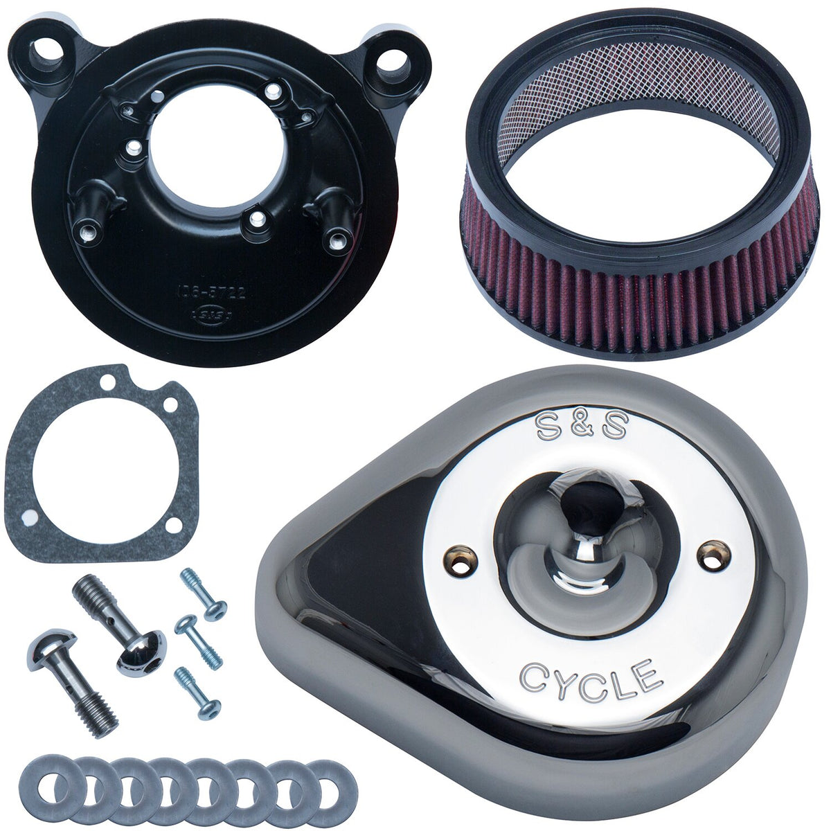 S&S Stealth teardrop air cleaner kit - Chrome