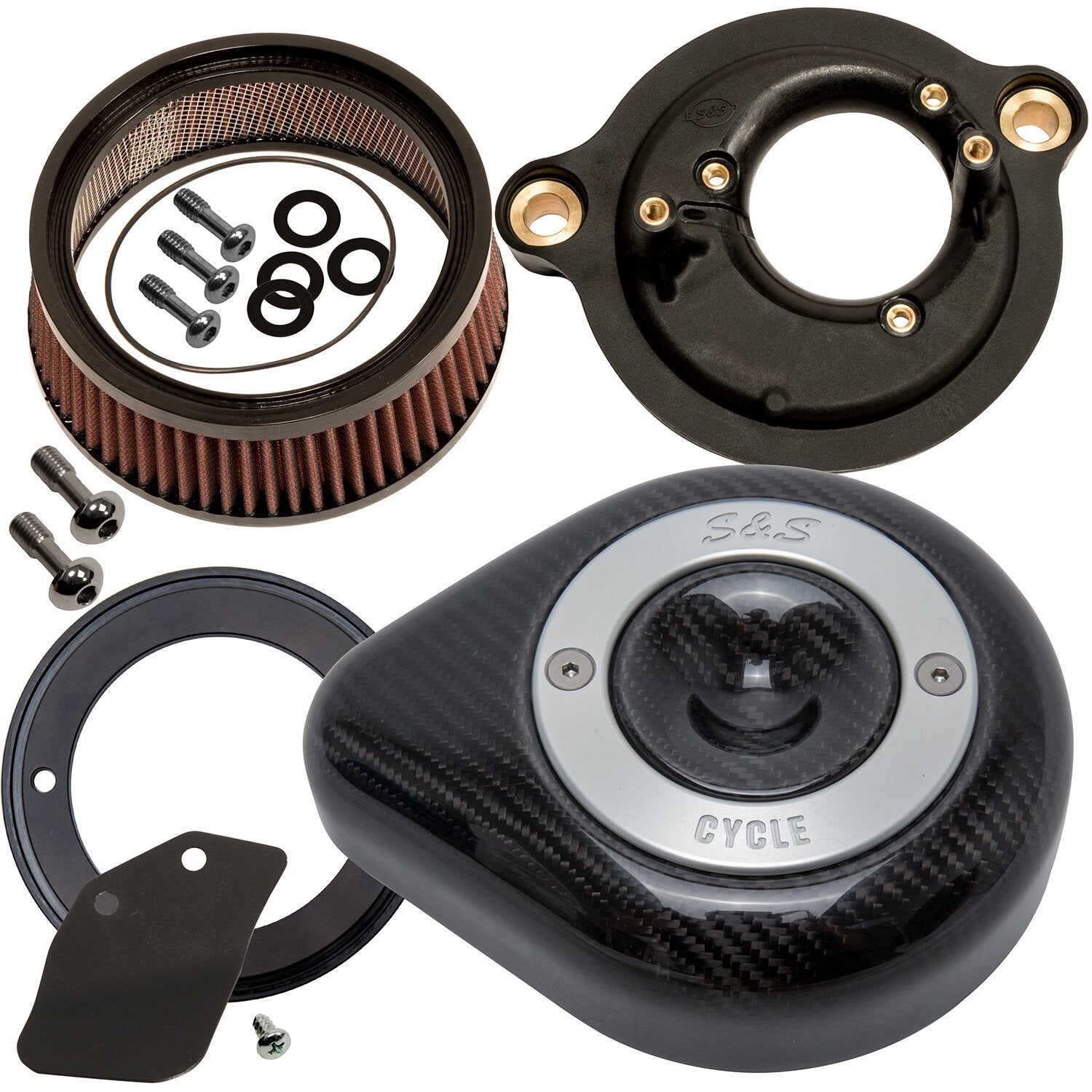 S&S Stealth carbon teardrop air cleaner kit