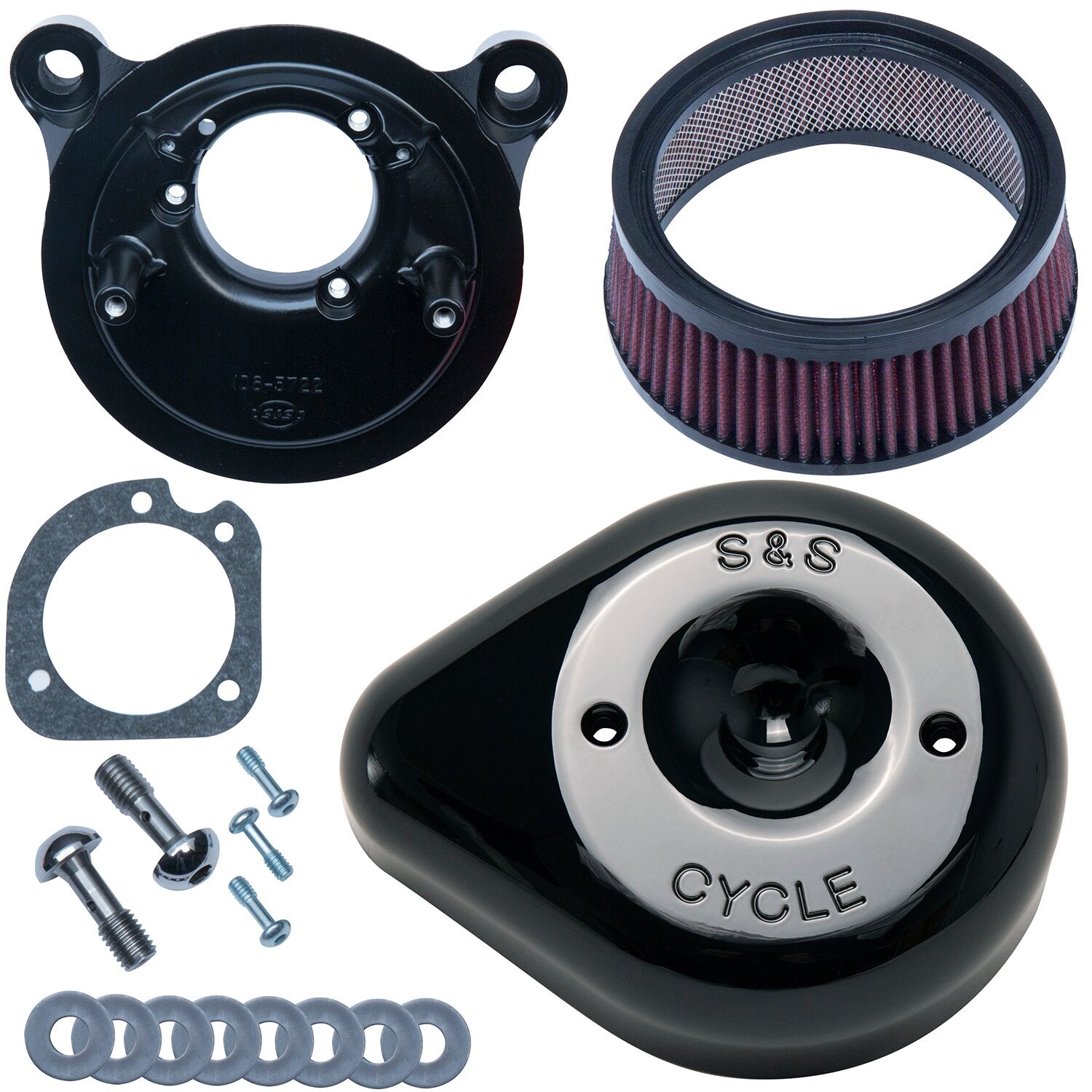 S&S Stealth black teardrop air cleaner kit