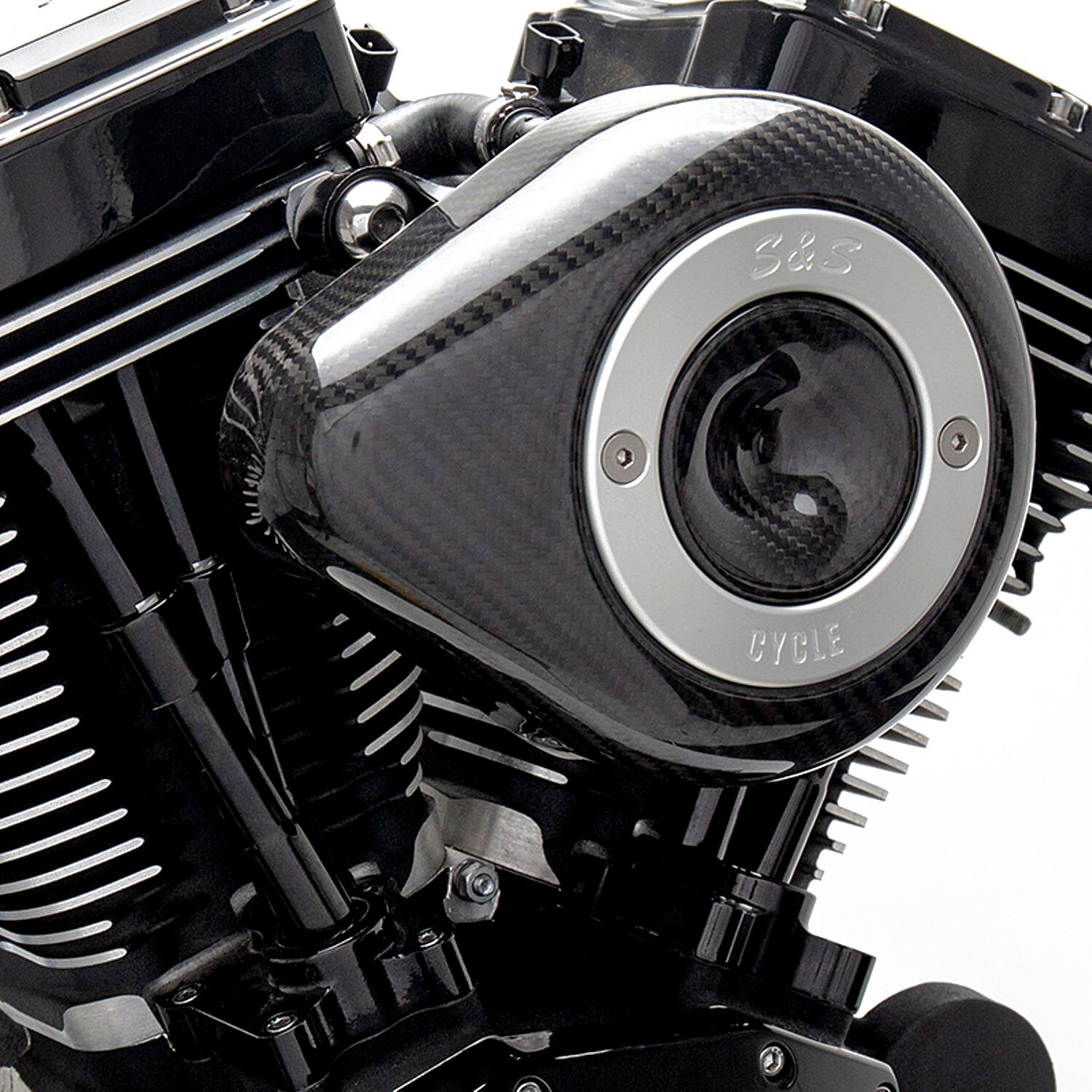 S&S Stealth carbon teardrop air cleaner kit