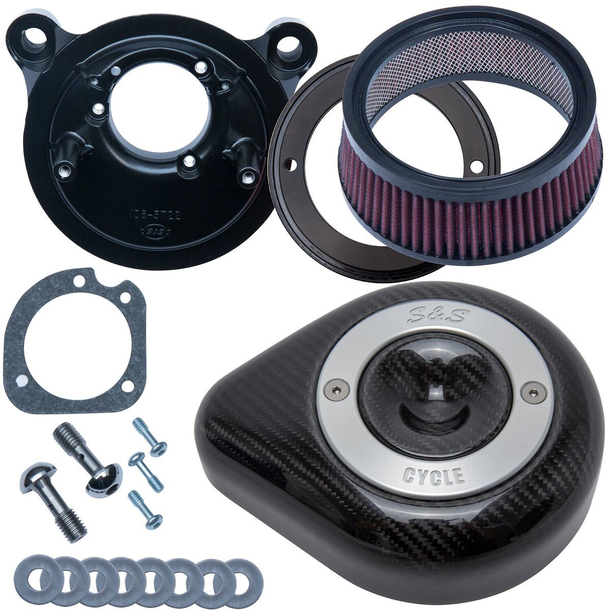 S&S Stealth carbon teardrop air cleaner kit