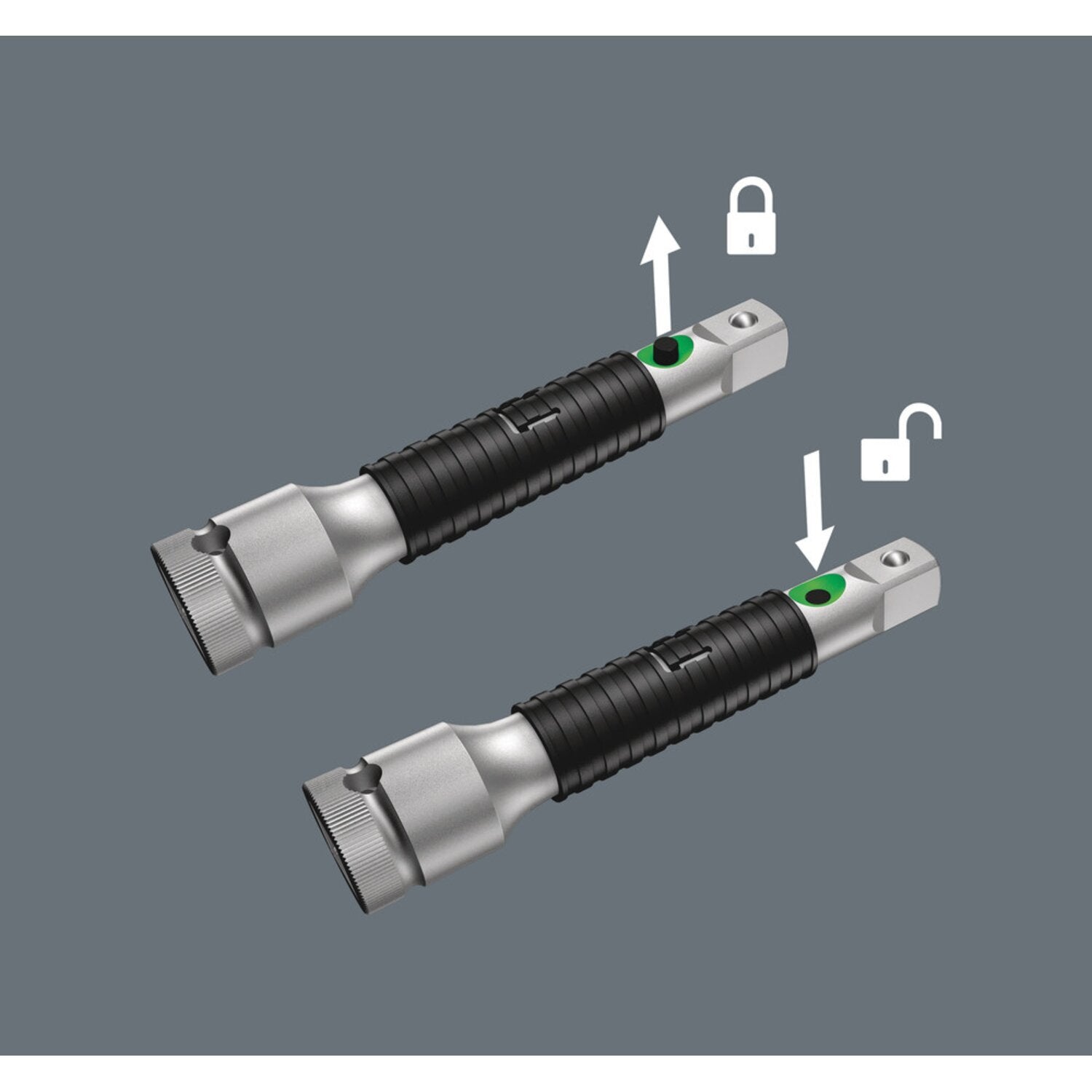 Wera Zyklop 1/4" flexible lock long extension 150mm
