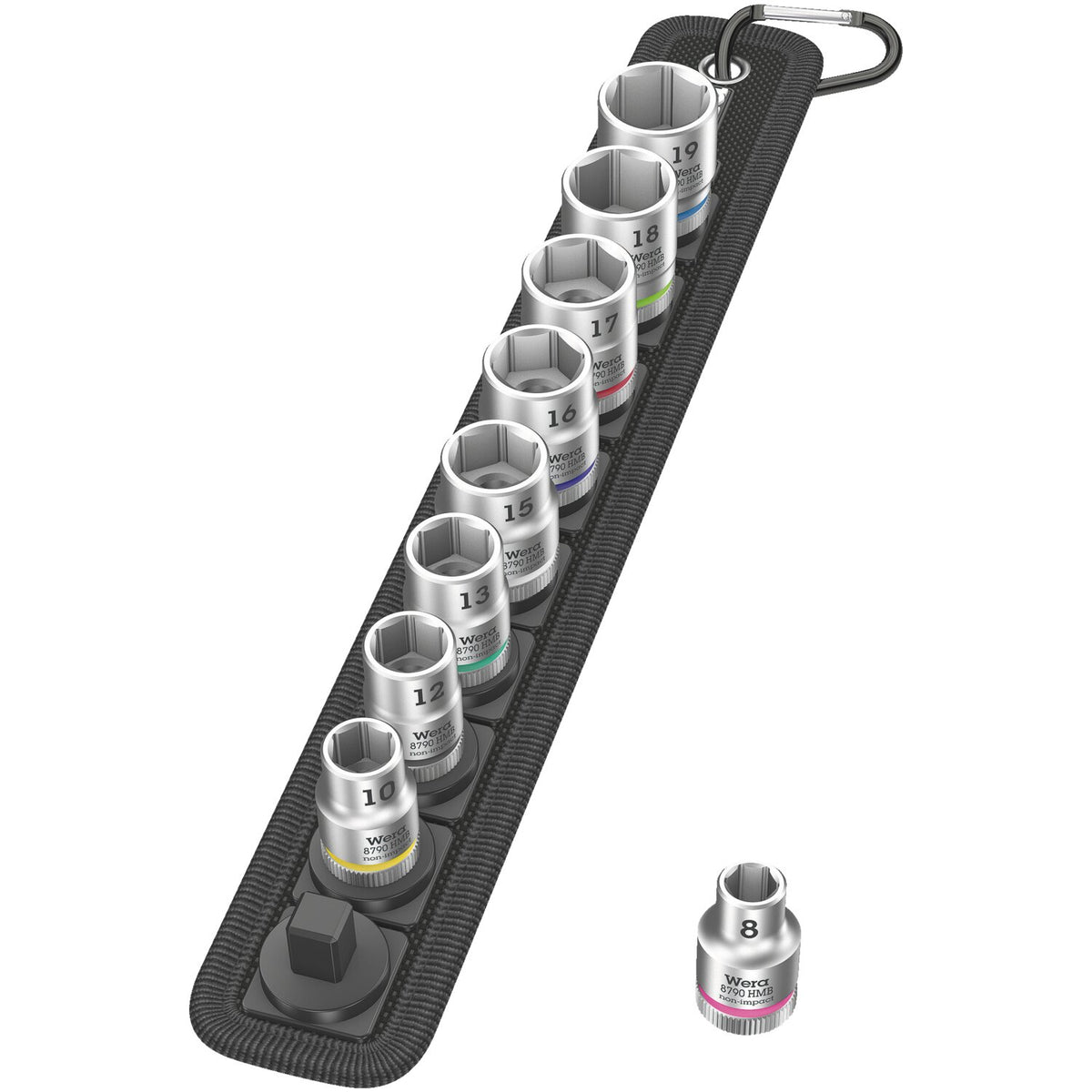Wera socket belt with 3/8" drive hex sockets - Metric