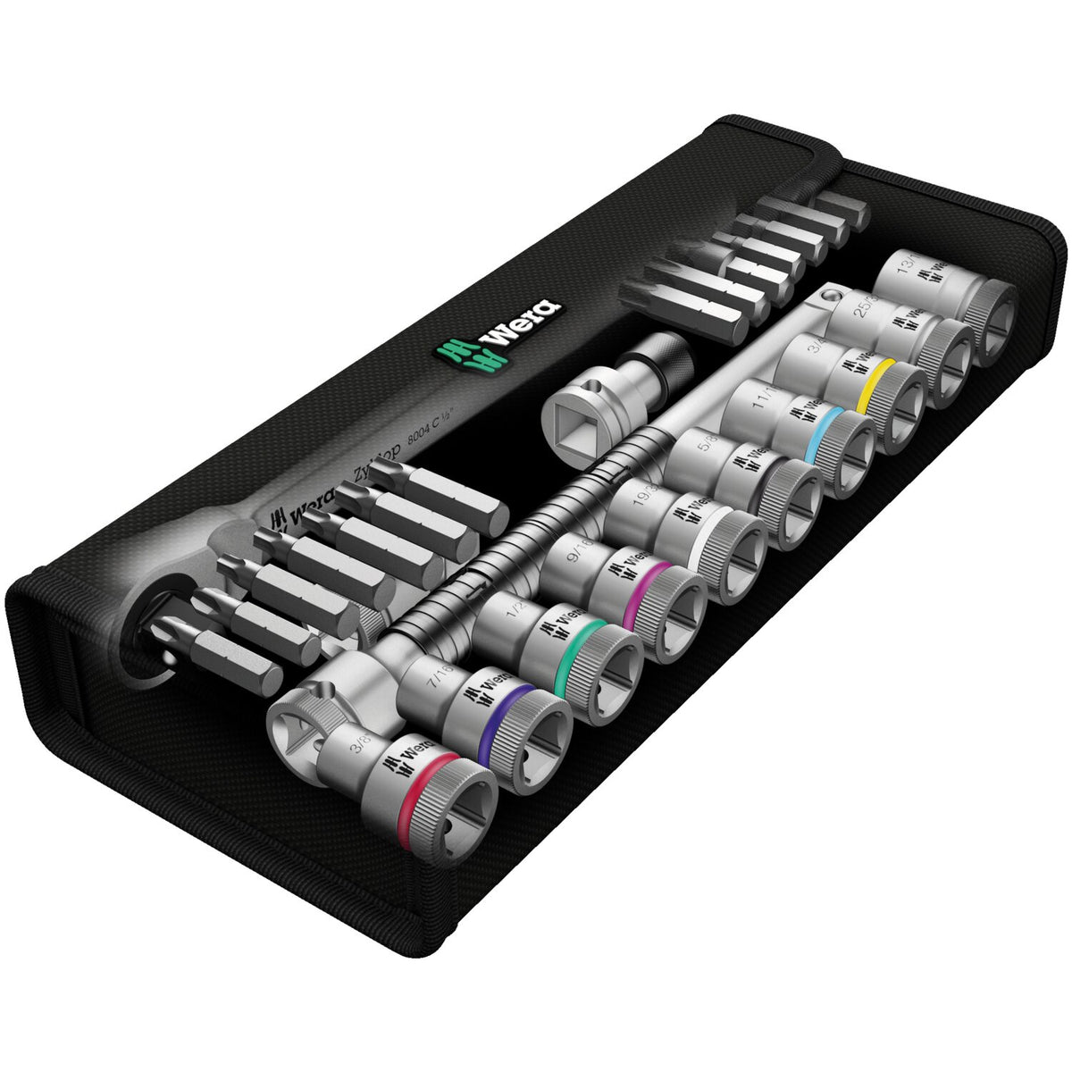 Wera Zyklop metal ratchet switch kit 1/2" drive US sizes