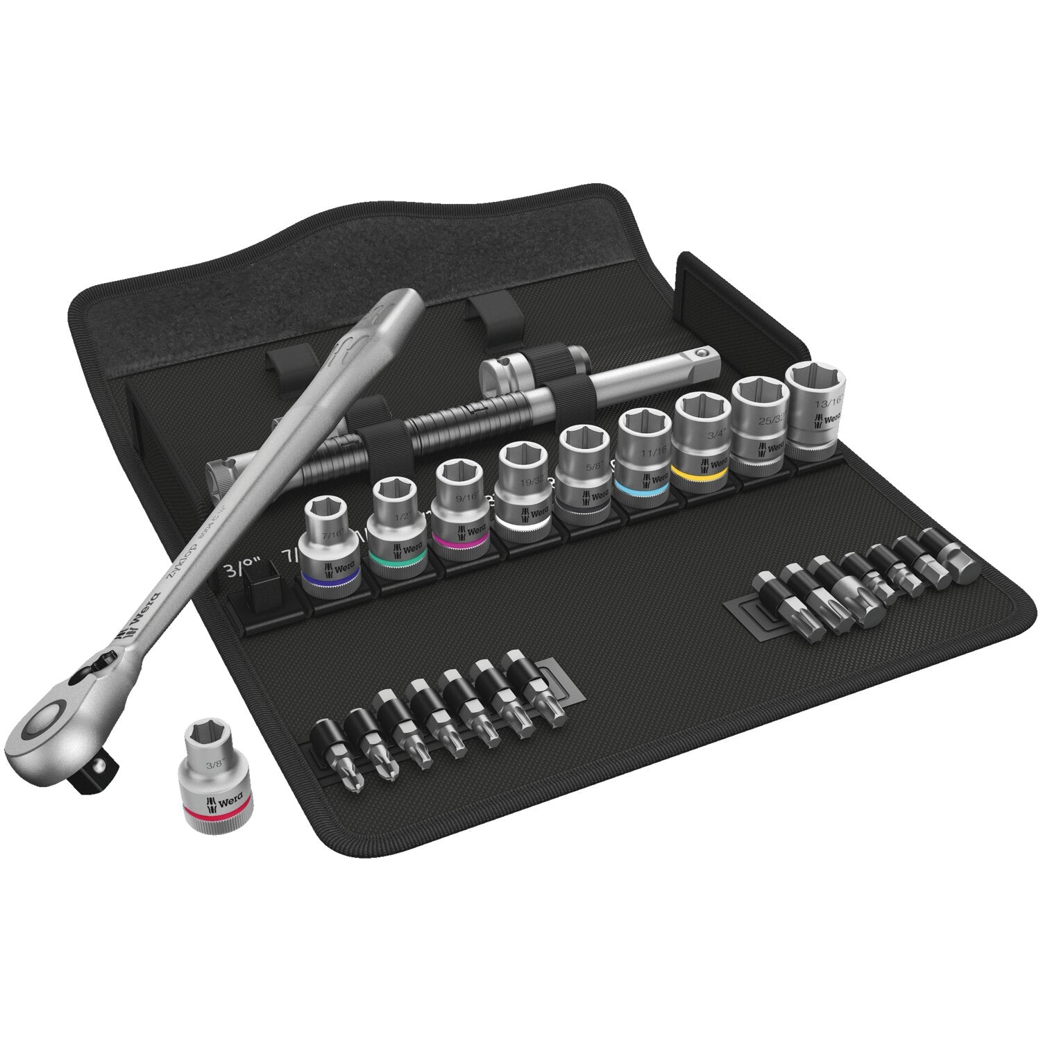 Wera Zyklop metal ratchet switch kit 1/2" drive US sizes