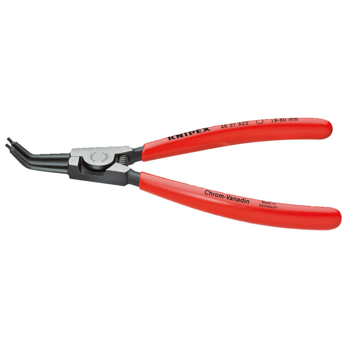 Knipex external circlip pliers with 45° angled tips