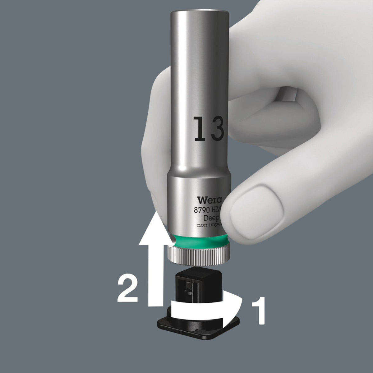 Wera socket belt with 1/2" drive hex deep sockets - Metric
