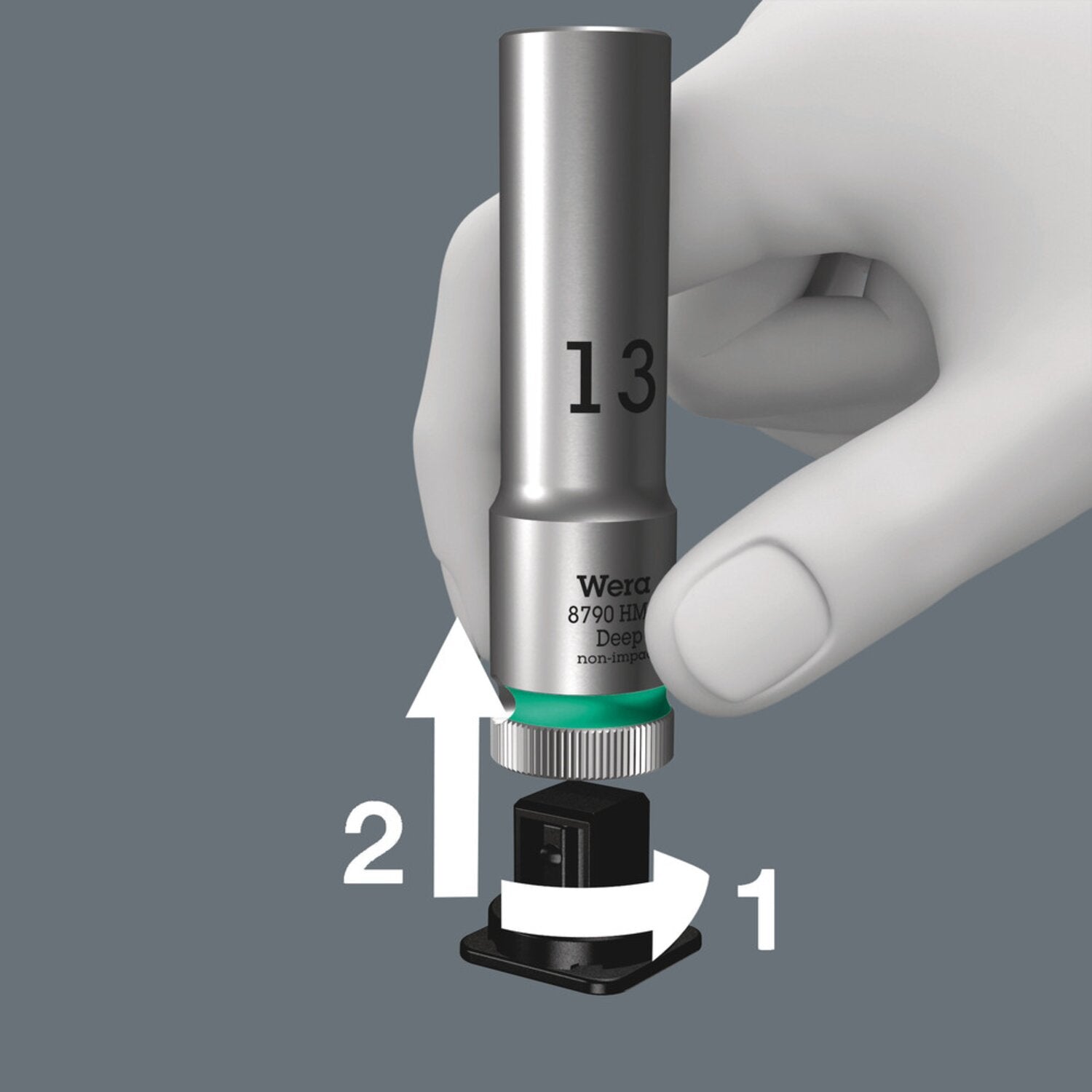 Wera socket belt with 1/2" drive hex deep sockets - Metric