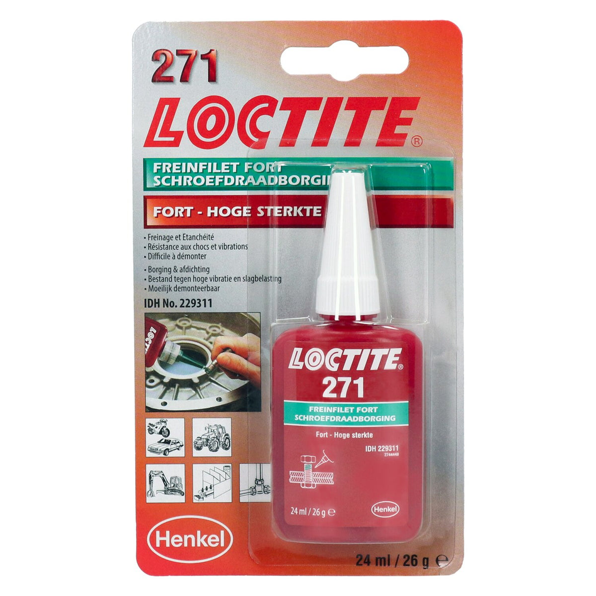 Loctite 271 red threadlocker 24ml