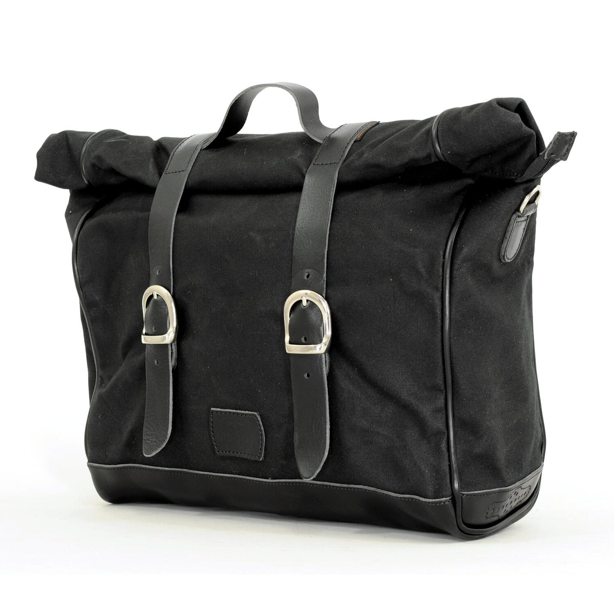 Longride 'Old Chopper' waxed cotton saddlebag - Black