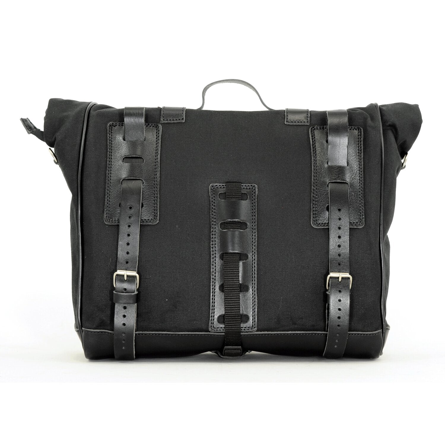 Longride 'Old Chopper' waxed cotton saddlebag - Black