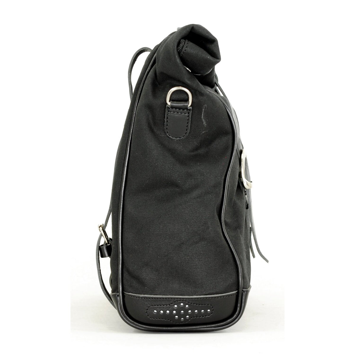 Longride 'Old Chopper' waxed cotton saddlebag - Black